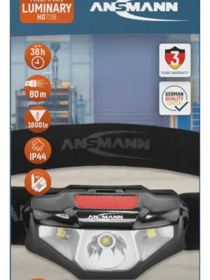 Latarka czołowa LED Ansmann HD70B, 65 lm, 1xAA