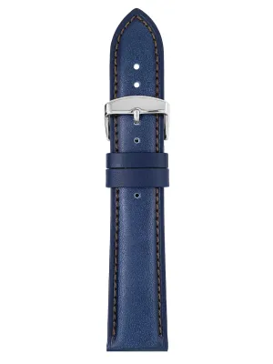 Pasek skórzany Zeppelin, niebieski 22 mm