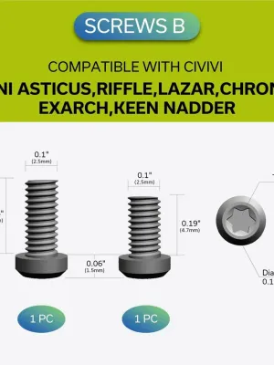 Klips CIVIVI Black Titanium z 6 śrubkami T001D