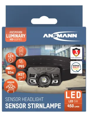 Latarka czołowa LED Ansmann HD450FRS, 450 lm, aku