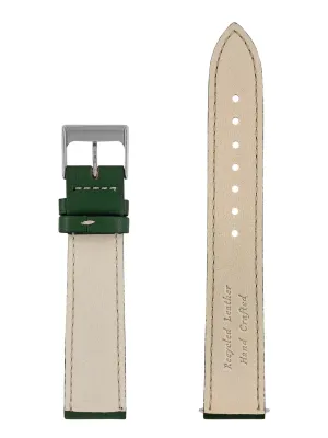 Pasek skórzany z recyklingu Zeppelin zielony, 20mm