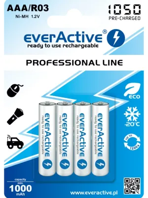 Akumulatorki everActive R03/AAA 1050 mAh, 4 szt.