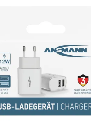 Ładowarka Ansmann HC212 biała 2x USB 12W, 2.4A