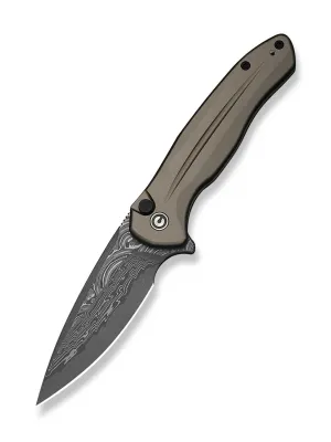 Nóż CIVIVI Button Lock Kitefin Damast Grey Alu