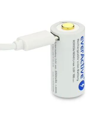 Akumulator everActive CR123A 3V Li-ion 700mAh mUSB