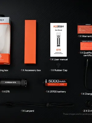 Latarka AceBeam E75 6500K Black