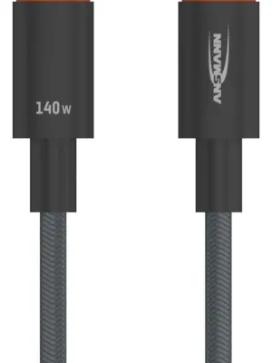 Kabel Ansmann USB-C/C, 140W, 60 cm, antracyt