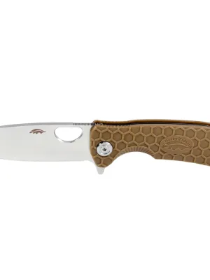 Nóż Honey Badger Flipper D2 Medium Tan