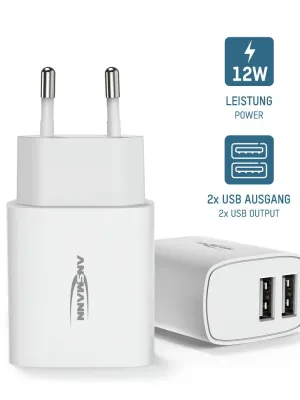 Ładowarka Ansmann HC212 biała 2x USB 12W, 2.4A