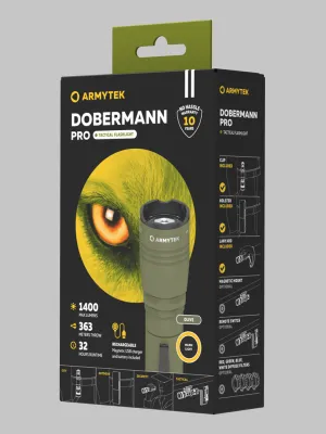 Latarka Armytek Dobermann PRO Olive 1400 lm
