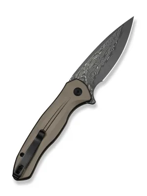 Nóż CIVIVI Button Lock Kitefin Damast Grey Alu