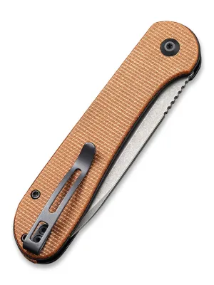 Nóż CIVIVI Button Lock Elementum Brown Micarta