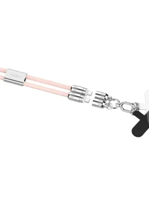 Kabel smyczkowy Ansmann USB-C/C,60W,120cm,różowy