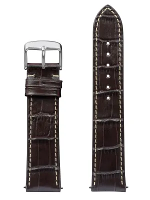 Pasek skórzany Zeppelin, brązowy 22 mm