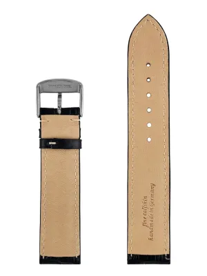 Pasek skórzany Zeppelin, czarny 22 mm