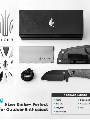 Nóż Kizer Fixed Deckhand Micarta+G10 D2 Black