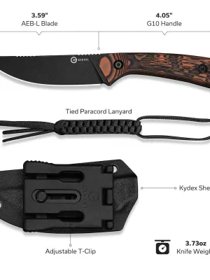 Nóż Civivi Carveth Fixed AEB-L Orange & Black G10