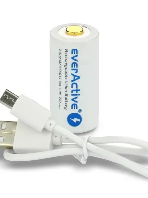 Akumulator everActive CR123A 3V Li-ion 700mAh mUSB