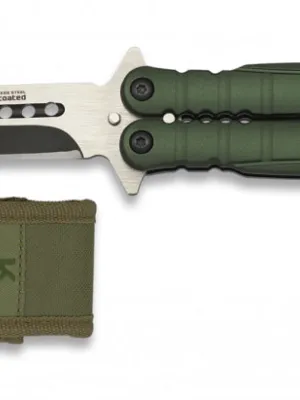 Nóż motylek K25 02130 Balisong Green