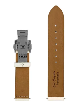 Pasek skórzany Zeppelin biały, 18 mm