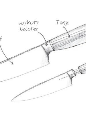 Nóż Santoku Böker Solingen Core Walnut, Kulle