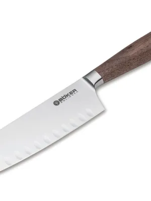 Nóż Santoku Böker Solingen Core Walnut, Kulle